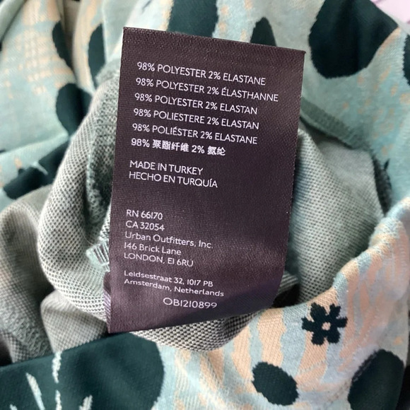 Urban Outfitters Floral Bryn Flare Pants Size Medium Green - Picture 9 of 10